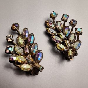 Sparkly Signed Sherman Crystal Earrings